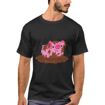 Cochon de dessin mignon dans la boue