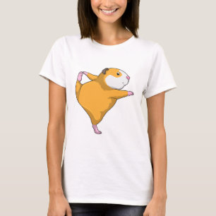 T-shirt Cochon de Guinée au Yoga Exercice d'étirement