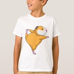 T-shirt Cochon de Guinée au Yoga Exercice d'étirement