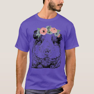 T-shirt Cochon de Guinée avec bandeau de fleurs Premium