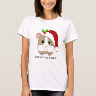 T-shirt Cochon De Guinée De Noël Dans Un Chapeau De Père N