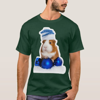 T-shirt Cochon de Guinée en hiver casquette sur arrière - 
