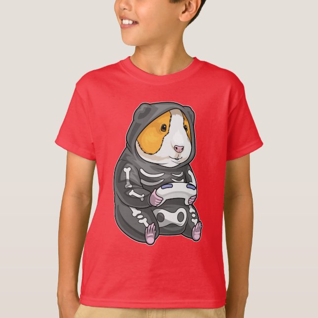 T-shirt Cochon de Guinée Halloween Gamer (Devant)