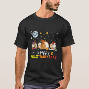 T-shirt Cochon de Guinée Halloween Thanksgiving Noël Hallo