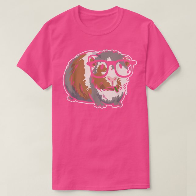 T-shirt Cochon de Guinée intelligent avec lunettes - Cocho (Design devant)