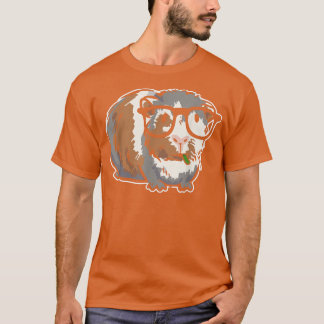 T-shirt Cochon de Guinée intelligent avec lunettes Cochon 