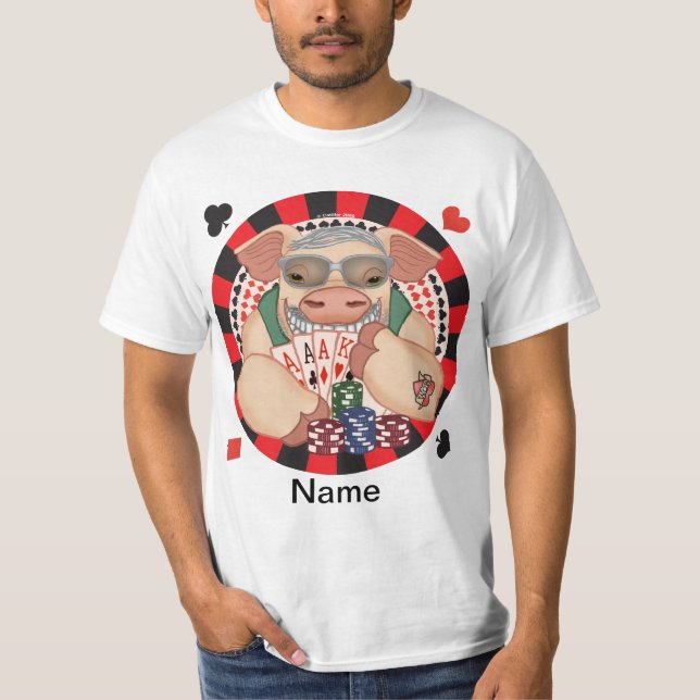 T-shirt Cochon de poker (Devant)