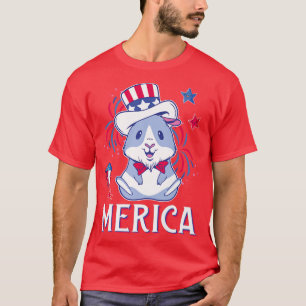 T-shirt Cochon d'Inde américain mignon patriotique 4 juill