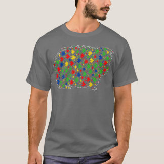 T-shirt Cochon d'Inde drôle Pièces de puzzle Animaux Sensi