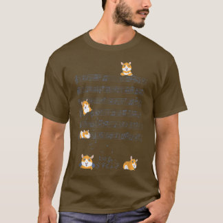 T-shirt Cochon d'Inde mignon jouant de la musique Note Clé