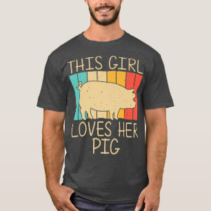 T-shirt Cochon Drôle Pour Filles Bacon Enfant Amoureux des