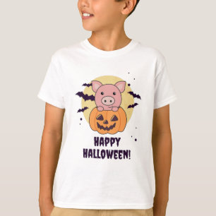 T-shirt Cochon En Citrouille Cochons Doux Joyeux Halloween