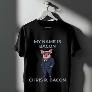 T-shirt Cochon en costume lunettes de soleil jeu de mots