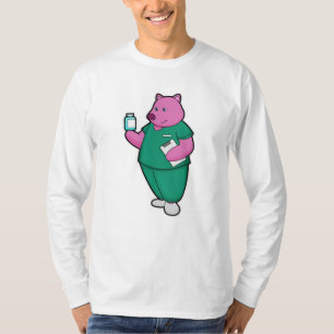 T-shirt Cochon en infirmière en médecine