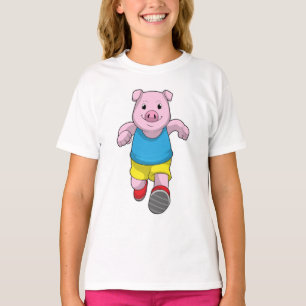 T-shirt Cochon en tant que coureur à l'exécution