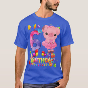 T-shirt Cochon Enfants 6 ans Cochon Anniversaire Fille Coc