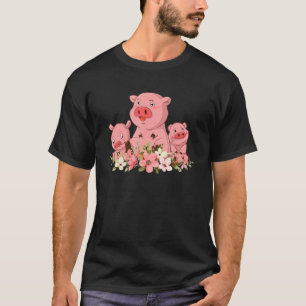 T-shirt Cochon Famille Cute Ferme Animal Piglet Agriculteu