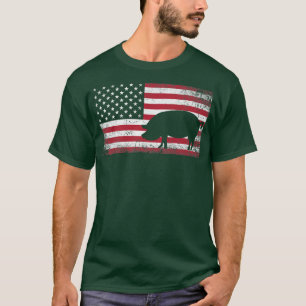 T-shirt Cochon Fermier 4 juillet Chemise American Fla