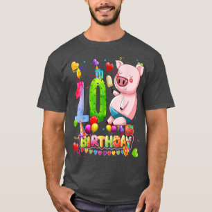 T-shirt Cochon fête d'anniversaire 10 ans Garçon 9e cochon