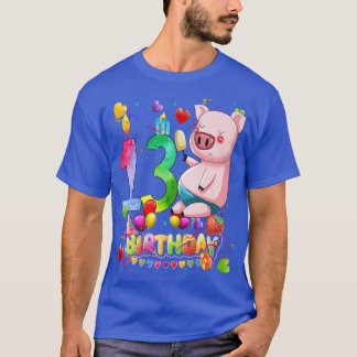 T-shirt Cochon fête d'anniversaire 13 ans Garçon 9e cochon
