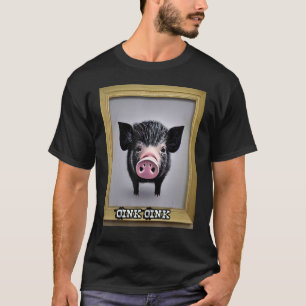 T-shirt Cochon mignon Piggie Rose rose 5