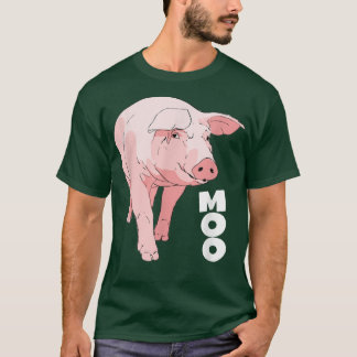 T-shirt Cochon Moo Drôle Vache4590
