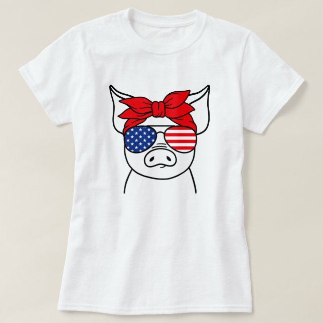 T-shirt cochon patriotique (Design devant)