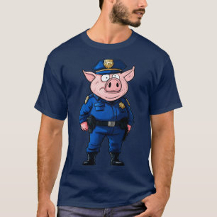 T-shirt cochon policier