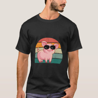 T-shirt Cochon portant des lunettes de soleil Cochon