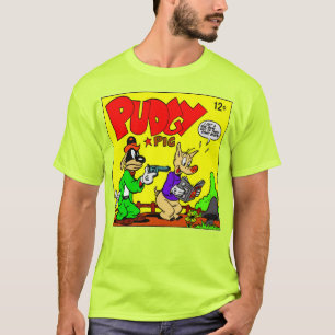 T-shirt cochon poudgy des années 1940 classique