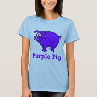T-shirt Cochon pourpre sur le vêtement, les grenouilles, l
