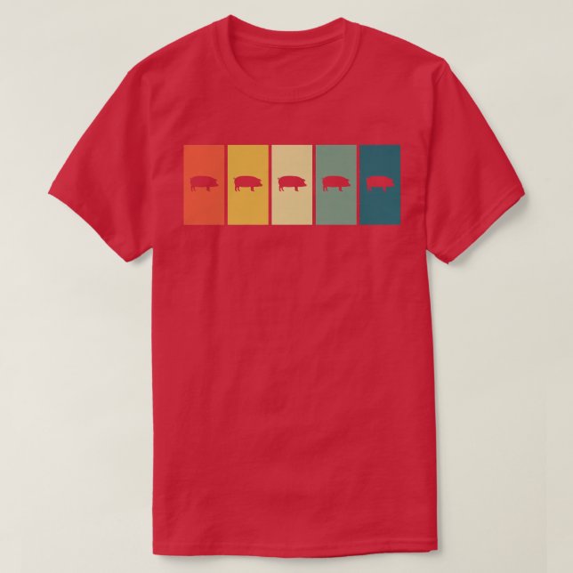 T-shirt Cochon Rétro Sunset Fermier agricole Premium (Design devant)