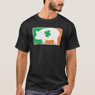 T-shirt Cochon Saint-Patrick Drapeau Irlandais C en détres