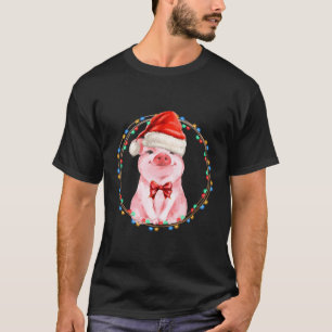 T-shirt Cochon sucré avec chapeau de Noël Cochon amer cade