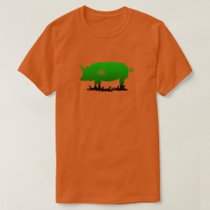 T-shirt Cochon vert