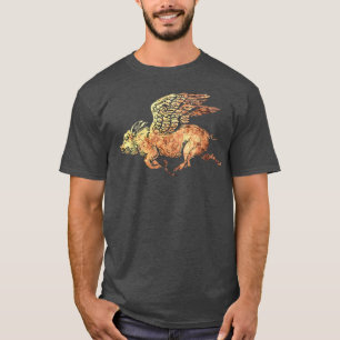 T-shirt Cochon volant avec ailes Voler Cochon Amateurs