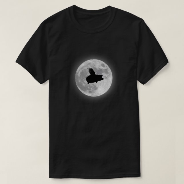 T-shirt Cochon volant nocturne (Design devant)