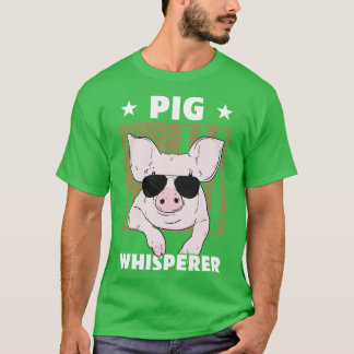 T-shirt Cochon Whisperer Conception de porc pour hommes él