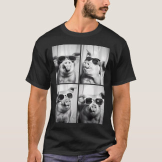 T-shirt Cochons Drôles Avec Des Lunettes De Soleil Animaux