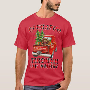 T-shirt Cockapoo À Travers Le Camion De Noël À Neige Raid