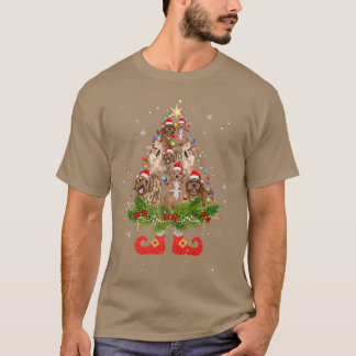 T-shirt Cockapoo Christmas Tree Lights mignon Chien de Noë
