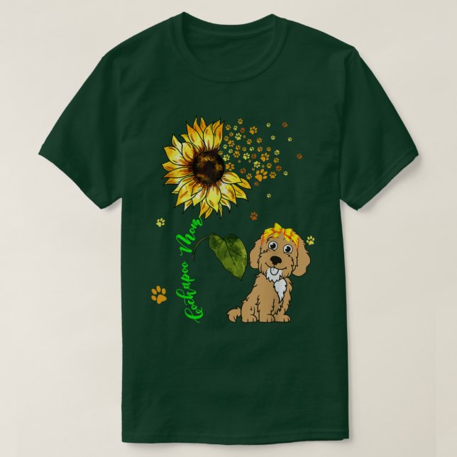 T-shirt Cockapoo Mom Cute Sunflower Chig Paws Propriétaire (Design devant)