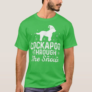 T-shirt Cockapou à travers la neige Nouvel An de Noël amus