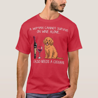 T-shirt Cockapou et vin Drôle chien 
