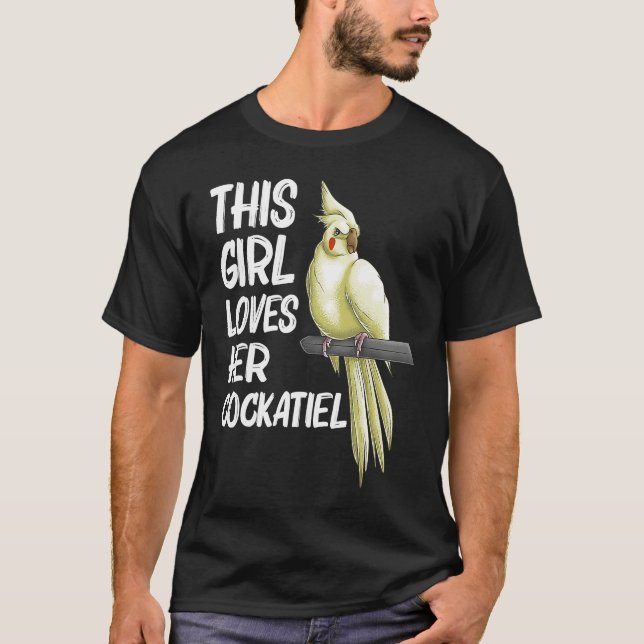 T-shirt Cockatiel  for Girls Kids Bird Parrot  Owner (Devant)
