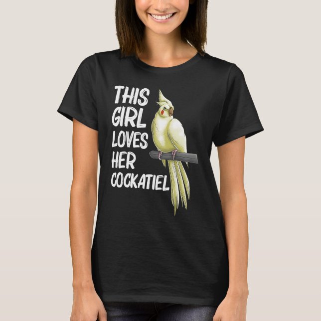 T-shirt Cockatiel  for Girls Kids Bird Parrot  Owner (Devant)