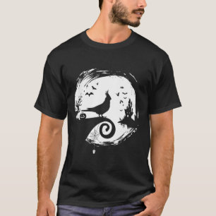 T-shirt Cockatiel Halloween Costume Lune Silhouette Déplai