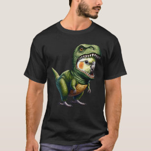 T-shirt Cockatiel Parrot Portant Une Tenue Dinosaure Drôle