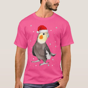 T-shirt Cockatiel Père Noël Cockatoo Parrot Noël Bird Gir