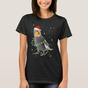 T-shirt Cockatiel Père Noël Cockatoo Parrot Oiseau de Noël
